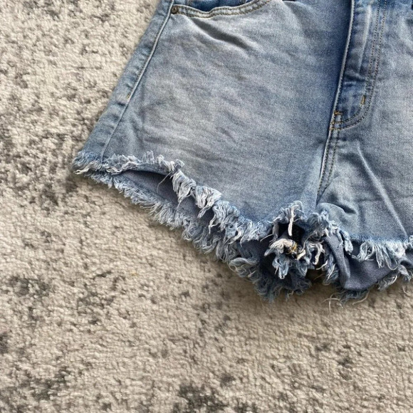 Kancan denim shorts high rise cut offs light wash medium 26 / 27 - Picture 3 of 11